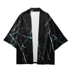Abstract Black Kimono Shirt 1