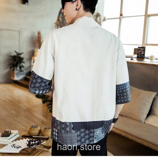 Beige Traditional Pattern Streetwear Noragi 5