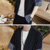 Black Traditional Pattern Streetwear Noragi 7