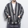 Black Stripe Streetwear Cardigan Style Noragi 6