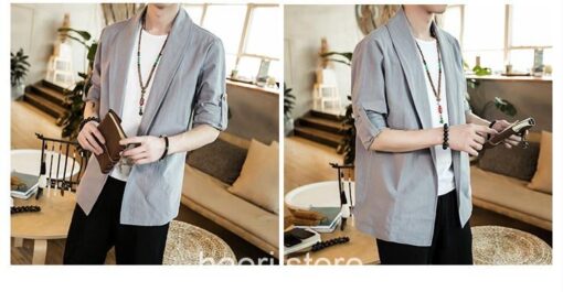 Bright Gray Linen Style Noragi 3