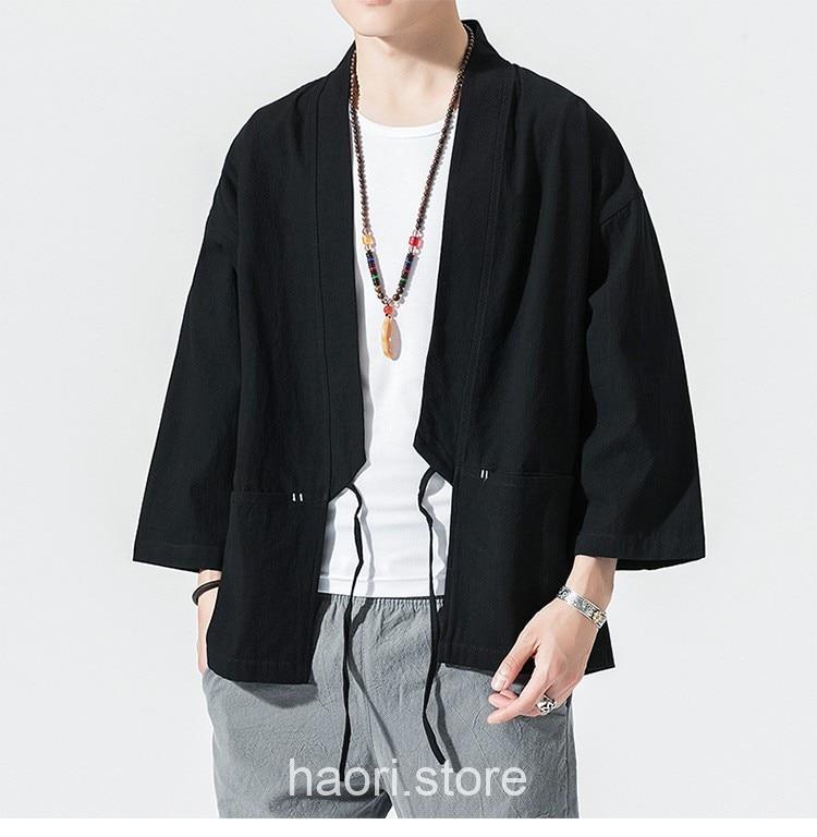 Black Classic Casual Vintage Kimono Haori