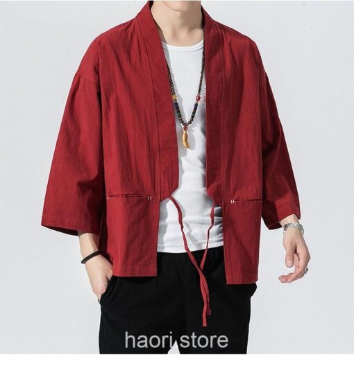 Red Classic Casual Traditional Noragi 3