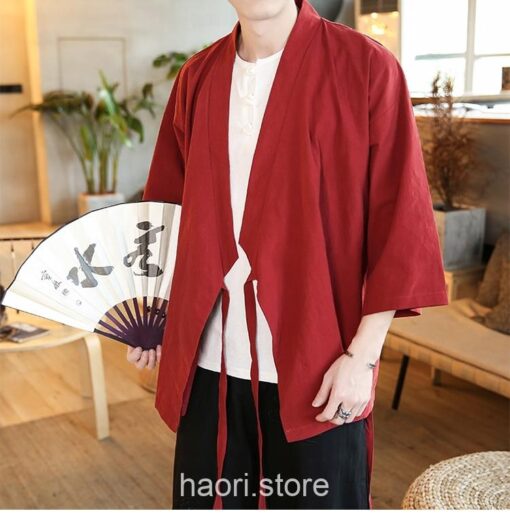 Red Vintage Haori Style Noragi 3