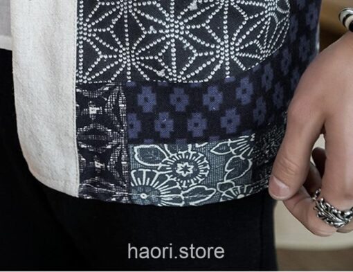 Beige Traditional Pattern Streetwear Noragi 10