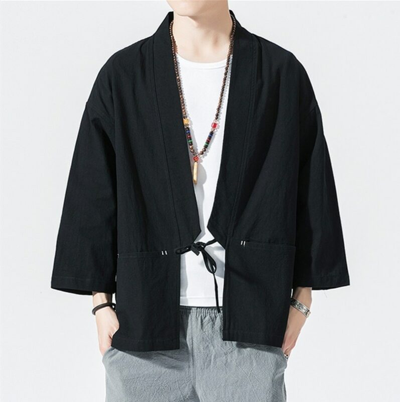 Black Classic Casual Vintage Kimono Haori