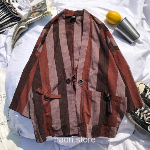 Traditional Japanese Robes Striped Noragi 4